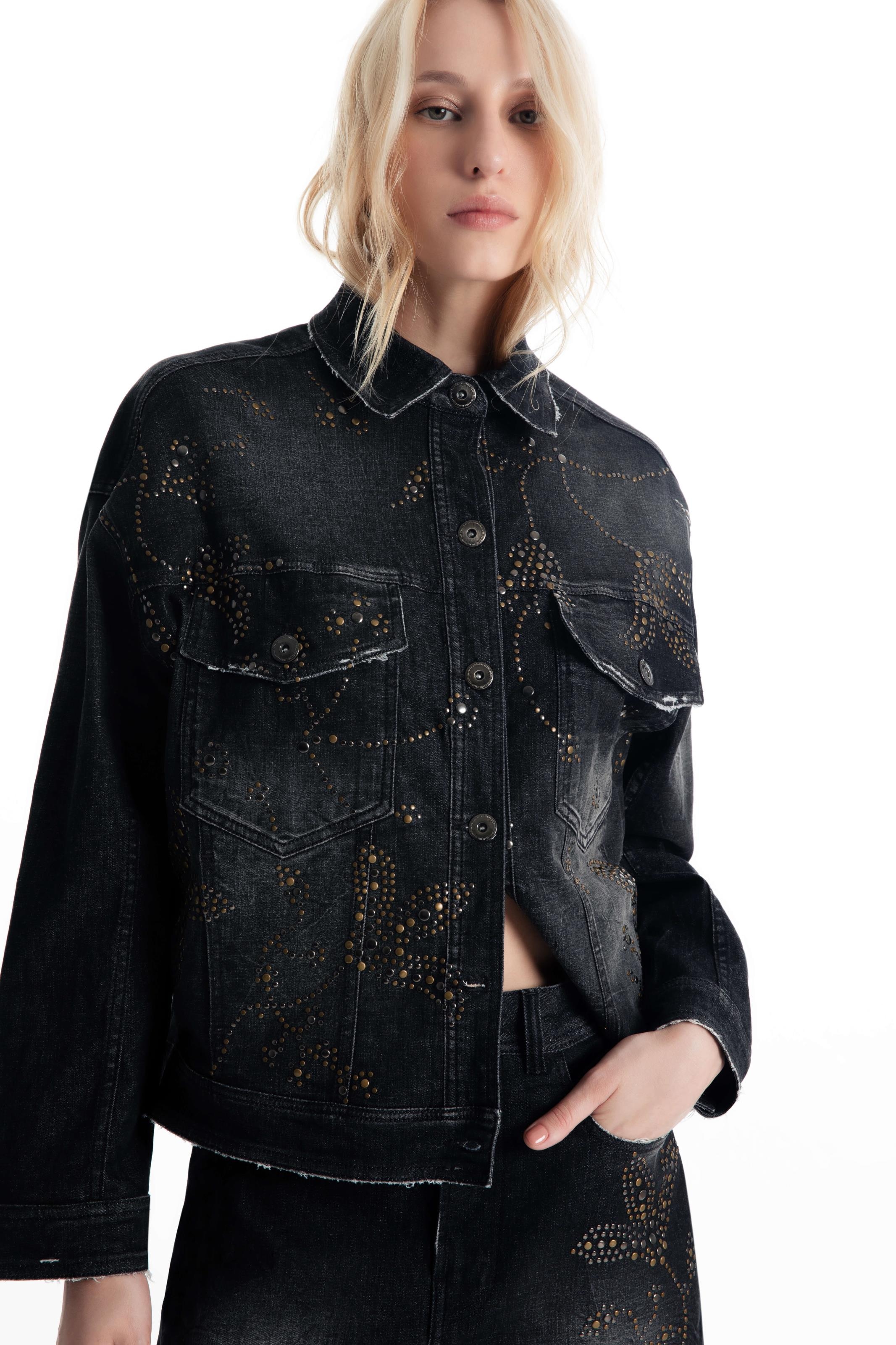 Jaqueta Ocean Elastic Oversized 2083-Lav.Black C/ Resina