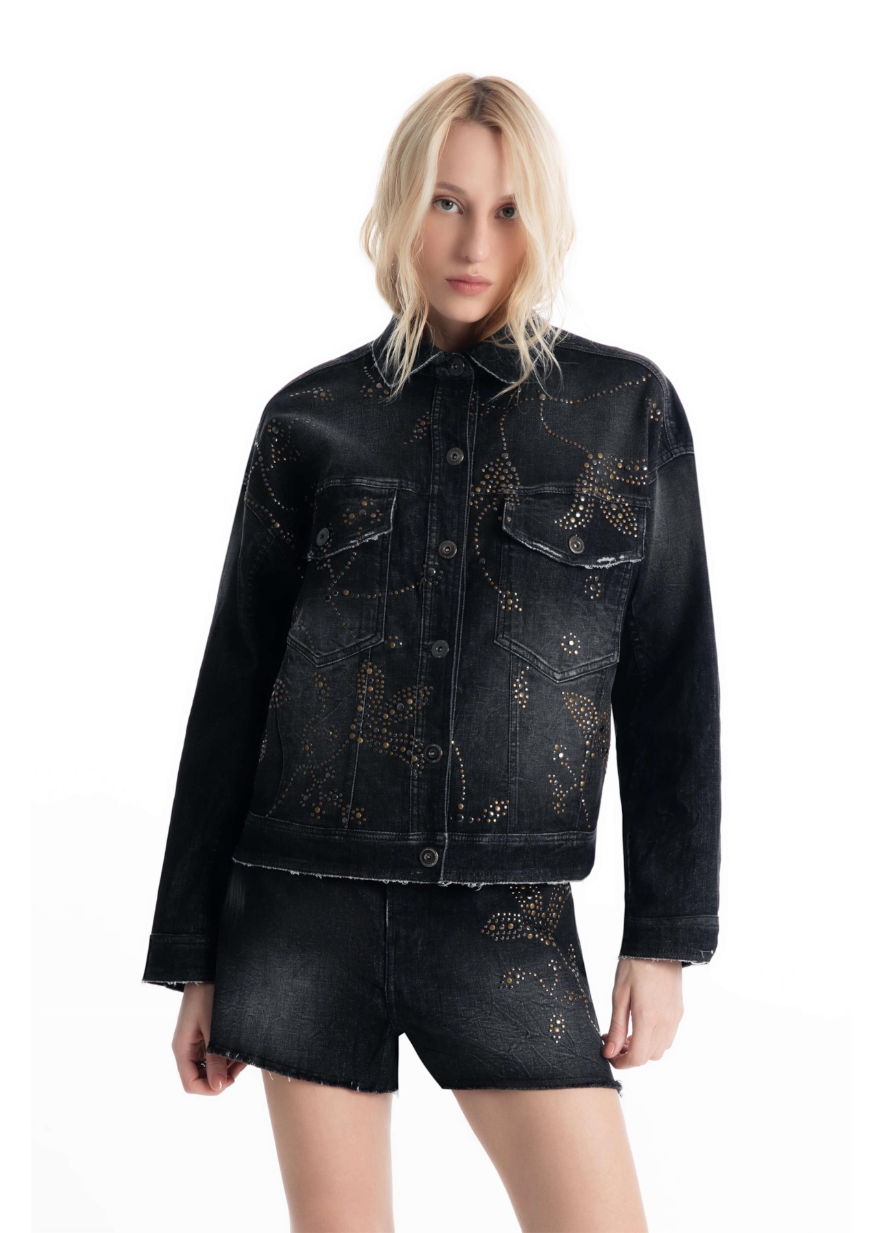 Jaqueta Ocean Elastic Oversized 2083-Lav.Black C/ Resina