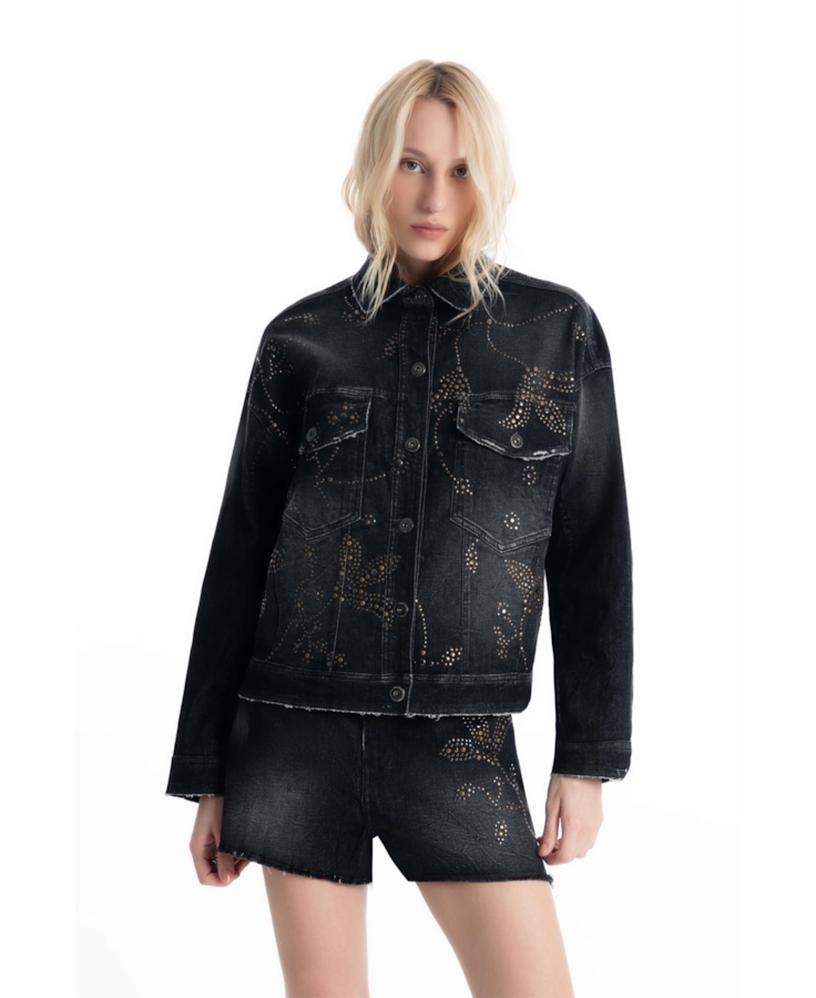 Jaqueta Ocean Elastic Oversized 2083-Lav.Black C/ Resina