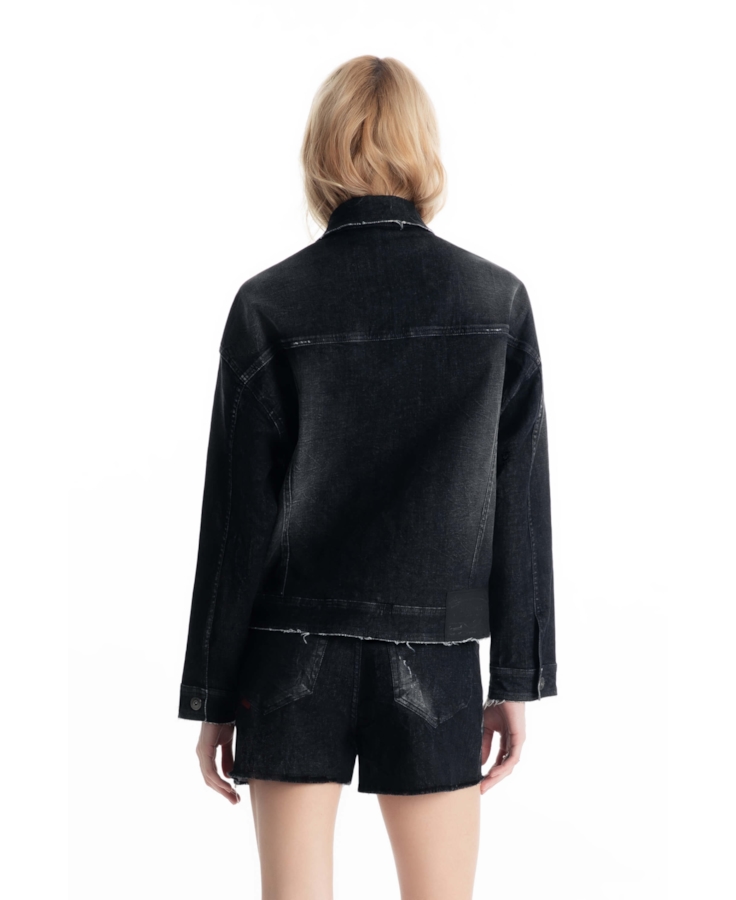 Jaqueta Ocean Elastic Oversized 2083-Lav.Black C/ Resina