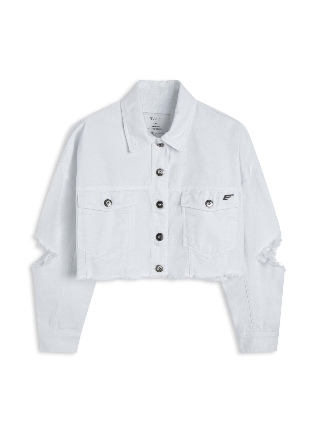 Jaqueta Oversized Destroyed Branco