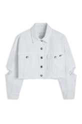 Jaqueta Oversized Destroyed Branco