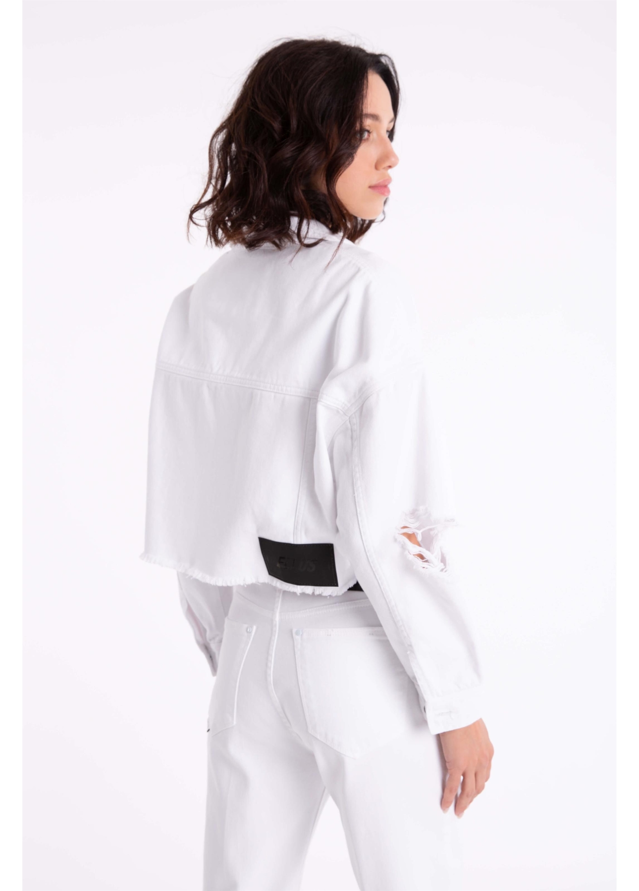 Jaqueta Oversized Destroyed Branco