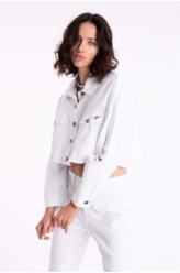 Jaqueta Oversized Destroyed Branco