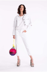 Jaqueta Oversized Destroyed Branco