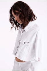 Jaqueta Oversized Destroyed Branco