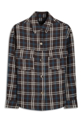Jaqueta Plaid Vintage Press Buttons Preto