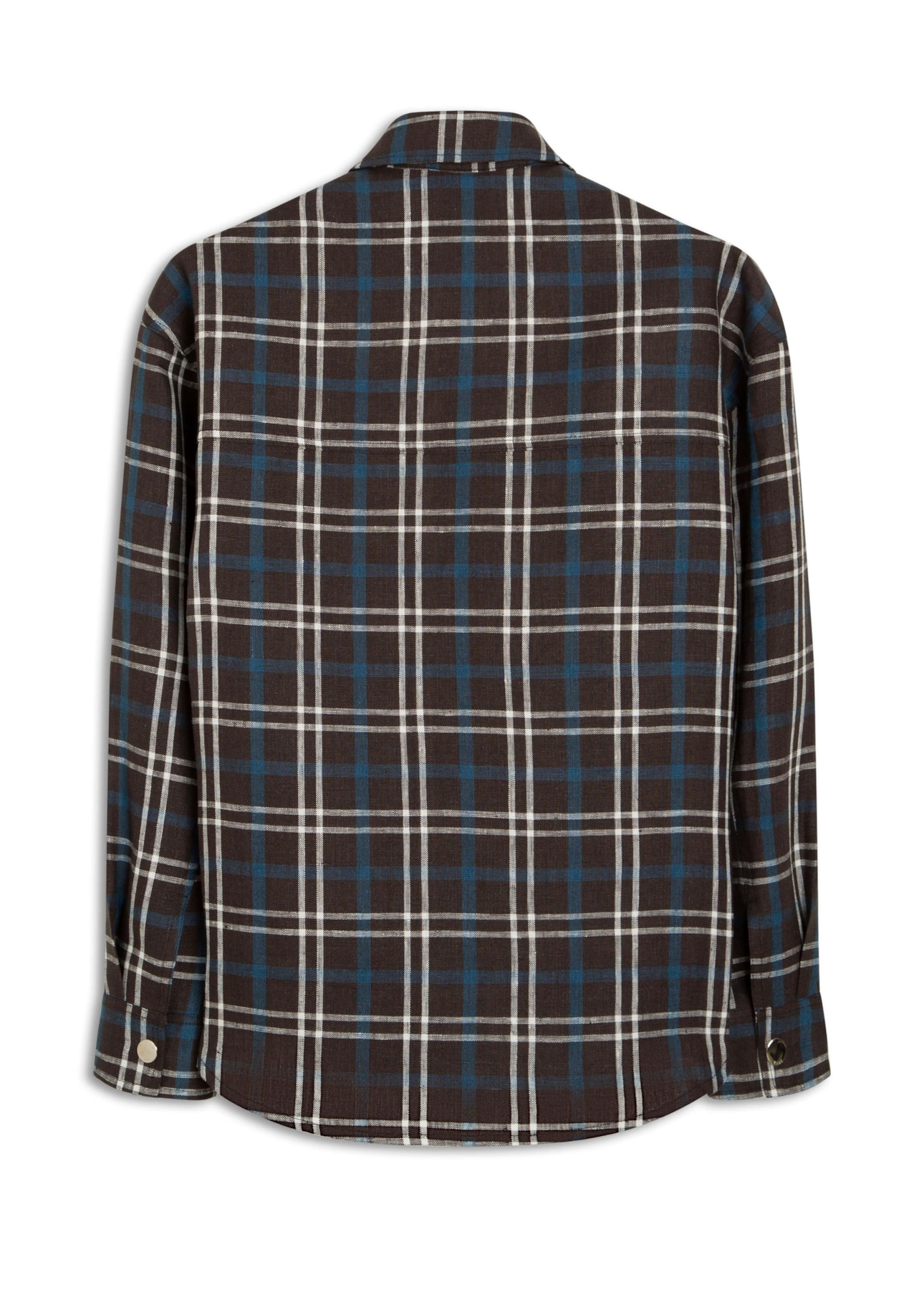 Jaqueta Plaid Vintage Press Buttons Preto