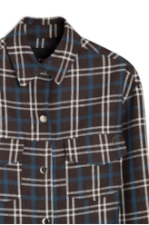 Jaqueta Plaid Vintage Press Buttons Preto