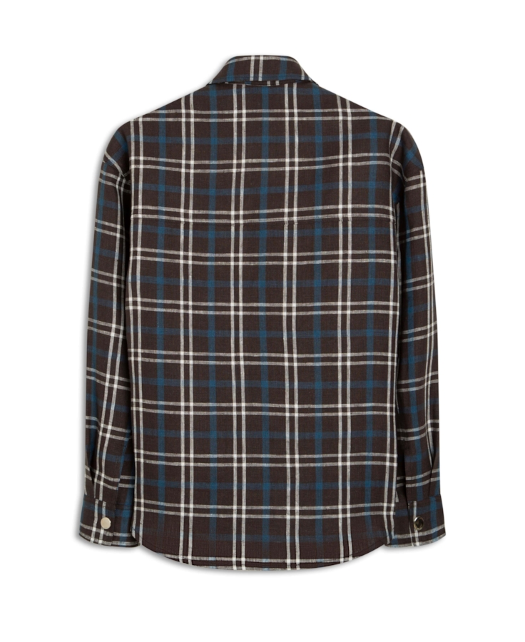 Jaqueta Plaid Vintage Press Buttons Preto