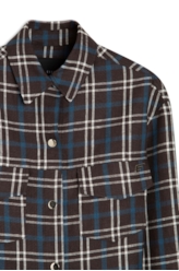 Jaqueta Plaid Vintage Press Buttons Preto