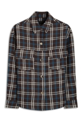 Jaqueta Plaid Vintage Press Buttons Preto