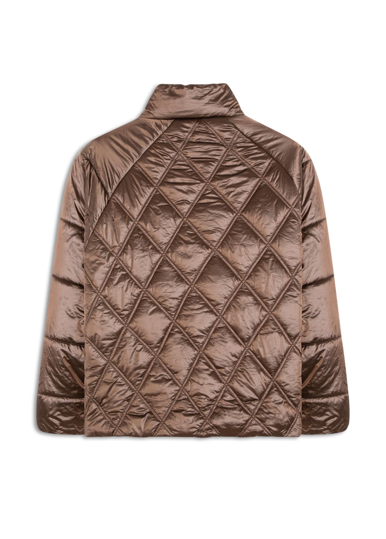 Jaqueta Puffer Metalic Raglan Bronze