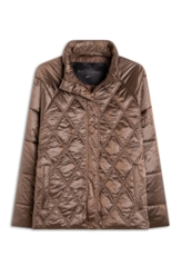 Jaqueta Puffer Metalic Raglan Bronze