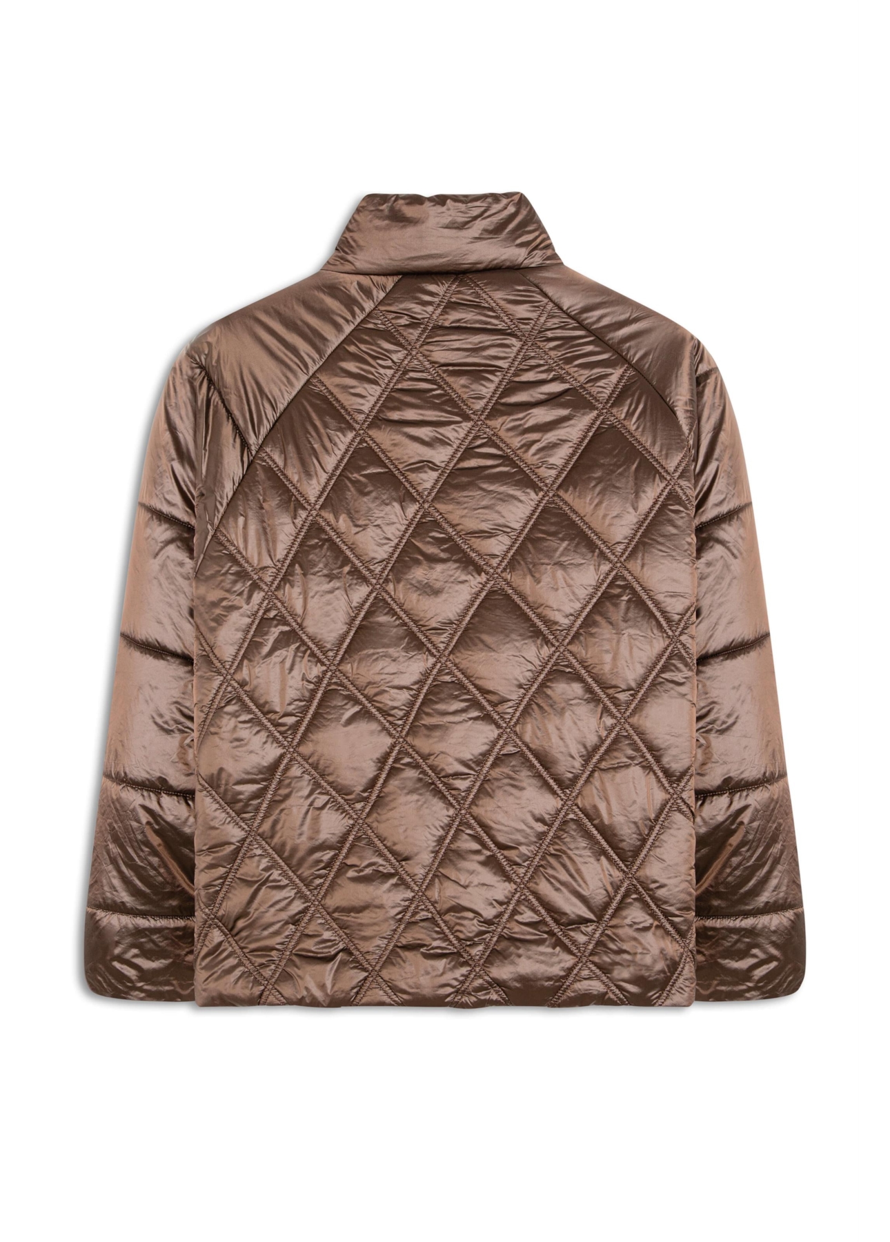 Jaqueta Puffer Metalic Raglan Bronze