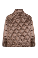 Jaqueta Puffer Metalic Raglan Bronze