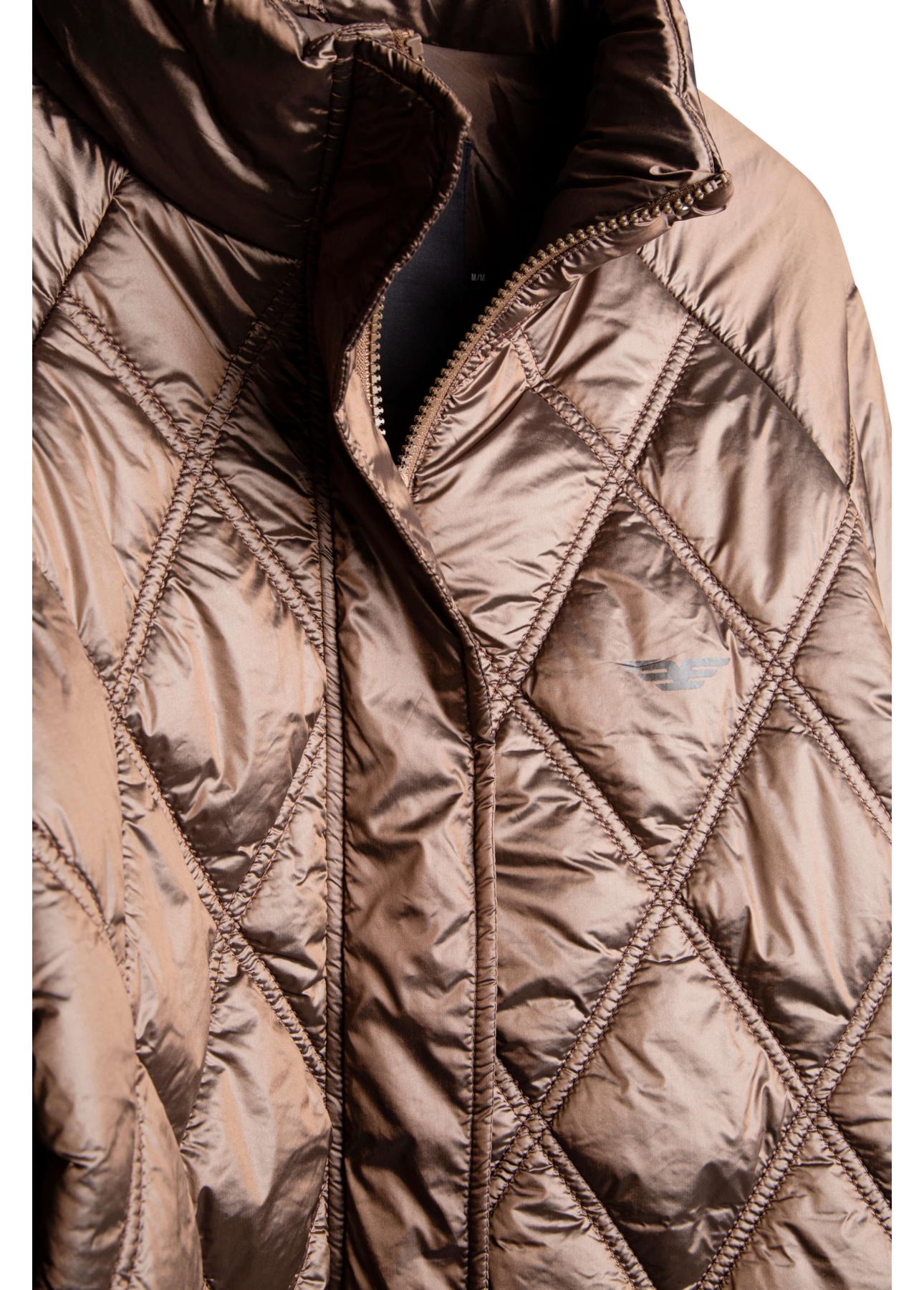 Jaqueta Puffer Metalic Raglan Bronze