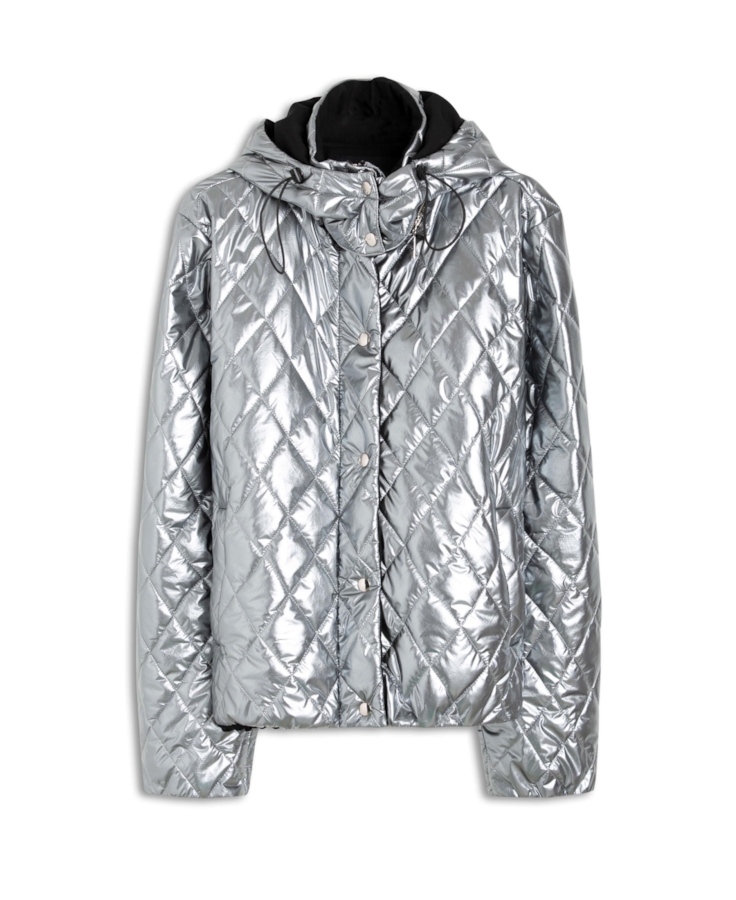 Jaqueta Puffer Ski Prata