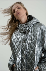 Jaqueta Puffer Ski Prata