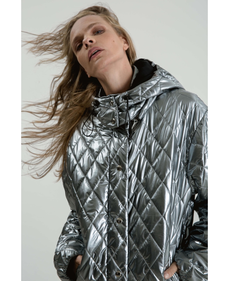 Jaqueta Puffer Ski Prata