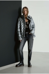 Jaqueta Puffer Ski Prata