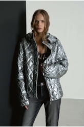 Jaqueta Puffer Ski Prata