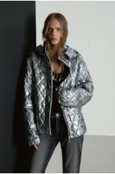 Jaqueta Puffer Ski Prata