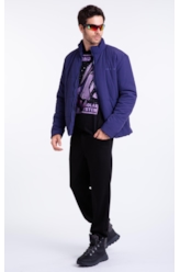 Jaqueta Puffer Wrinkle Ellus Purple Blue