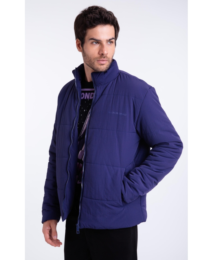 Jaqueta Puffer Wrinkle Purple Blue