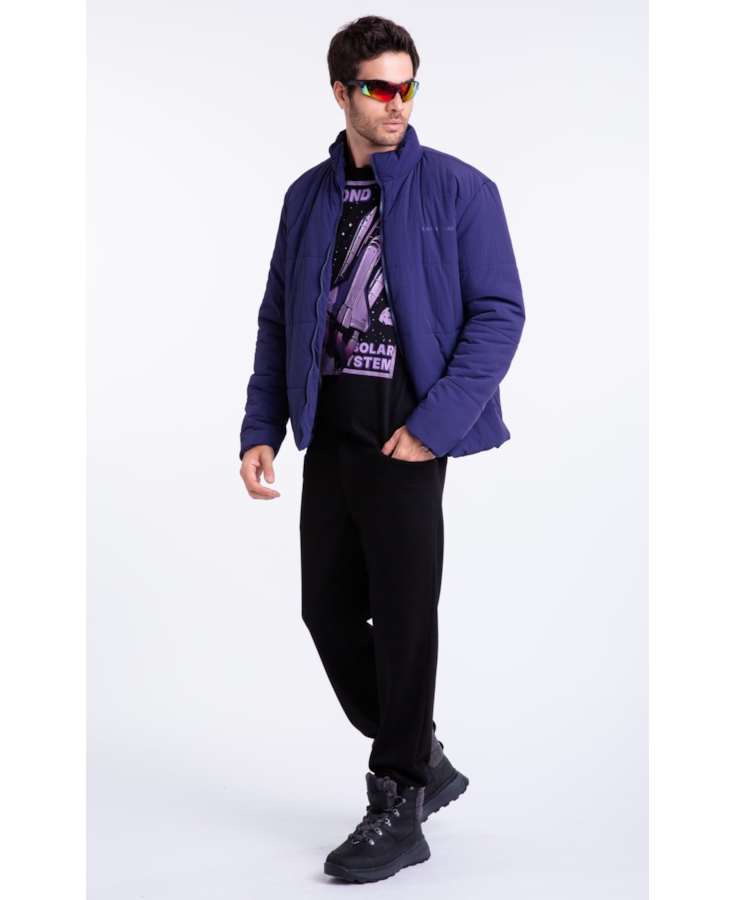 Jaqueta Puffer Wrinkle Purple Blue
