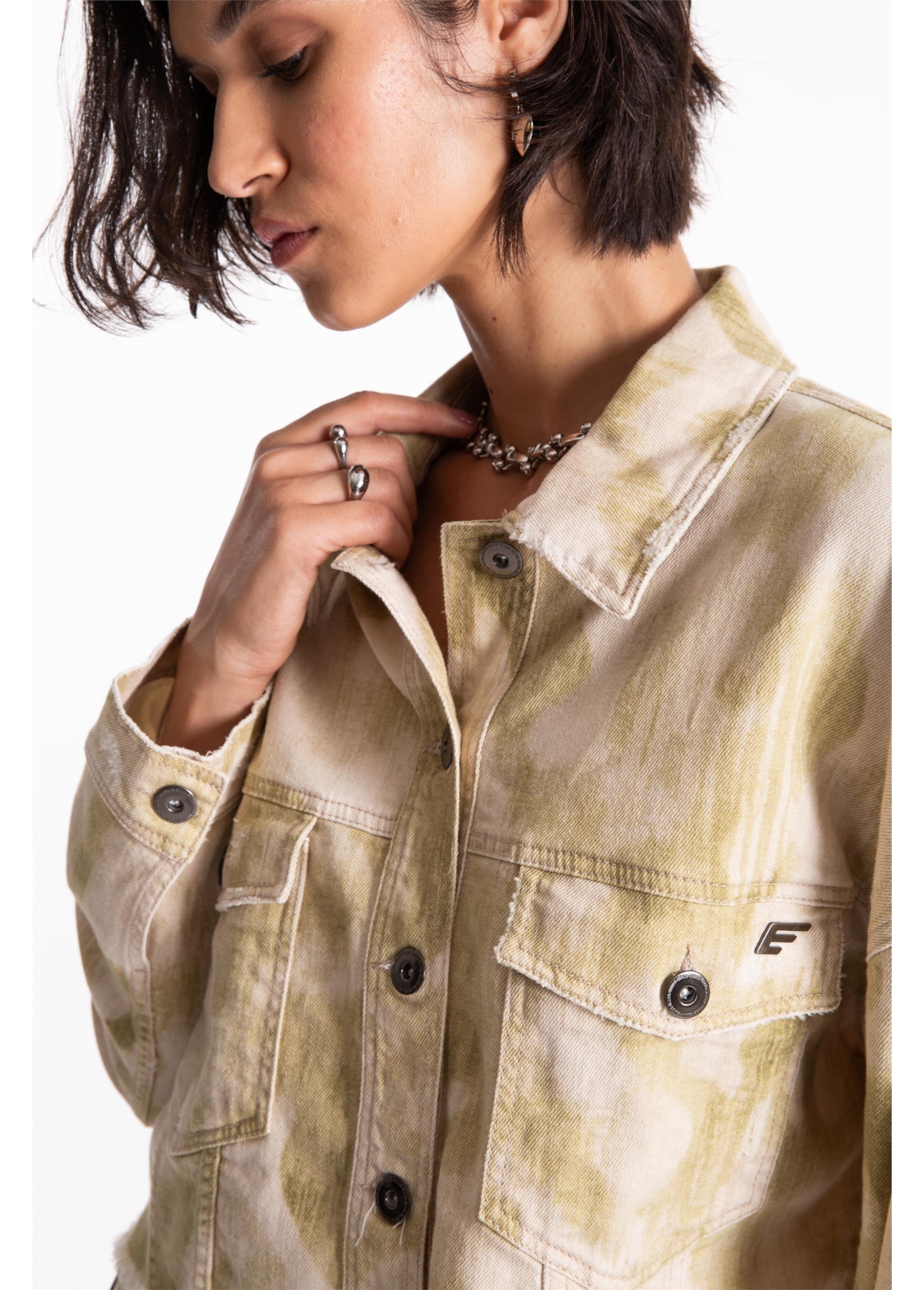 Jaqueta Raw Organic Oversized Cropped Lemon