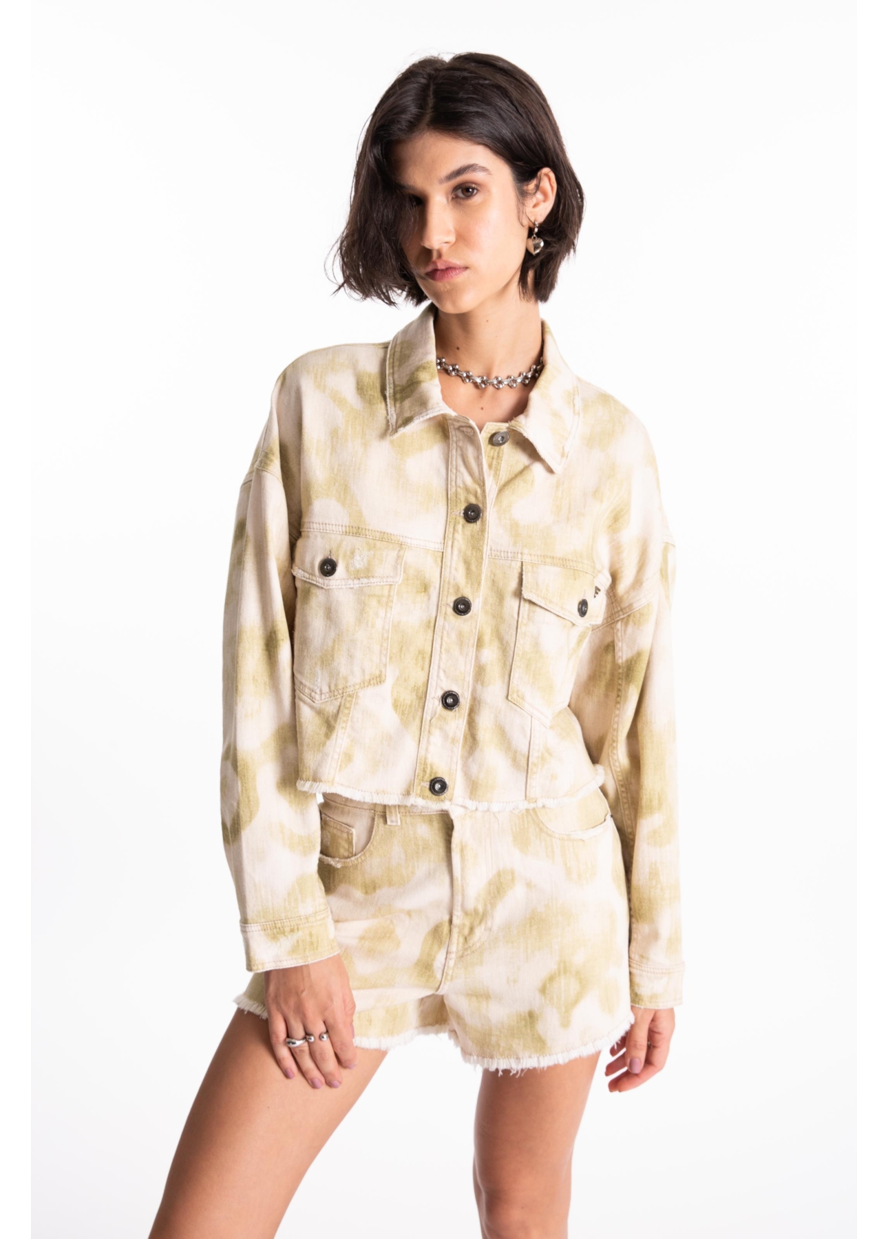 Jaqueta Raw Organic Oversized Cropped Lemon