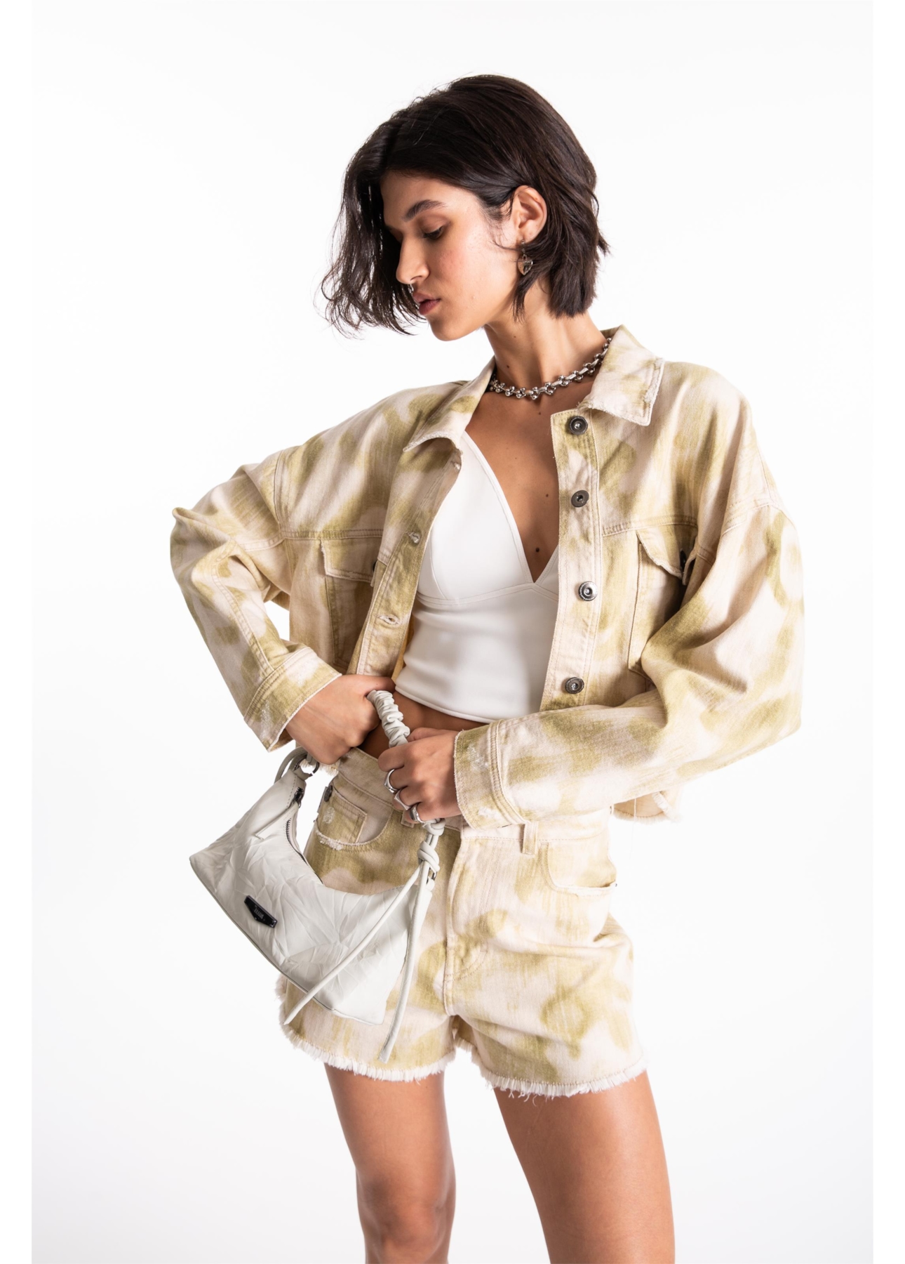 Jaqueta Raw Organic Oversized Cropped Lemon