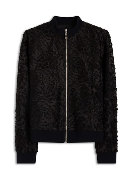 Jaqueta Renda Relevo Preto
