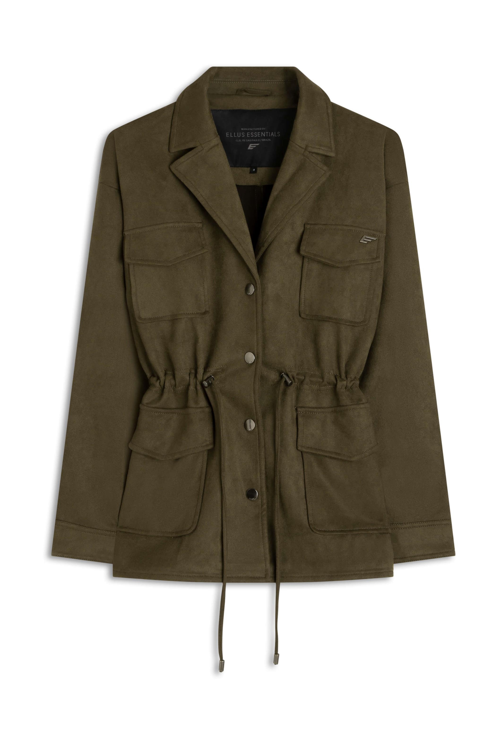 Jaqueta Suede Parka Utilitary Verde Militar