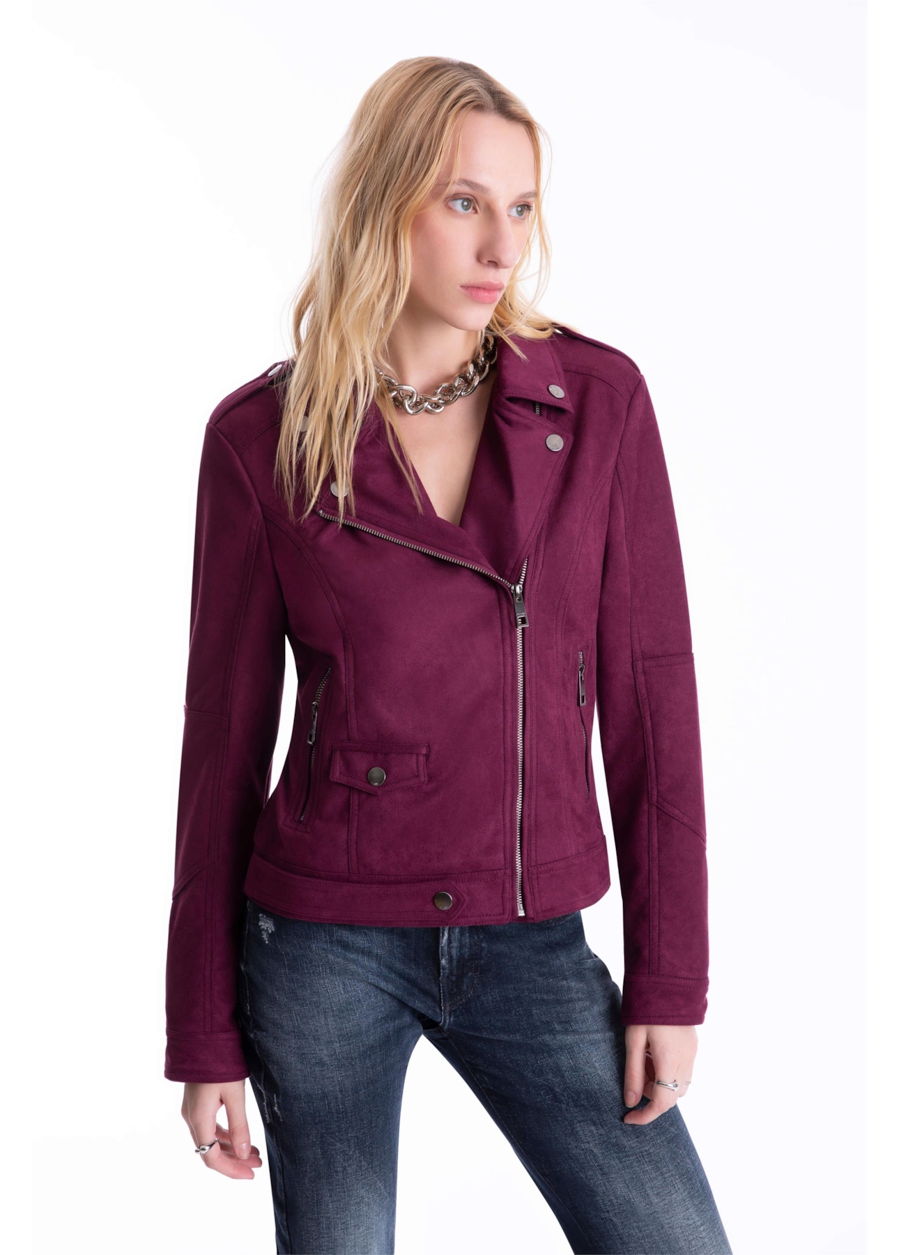 Jaqueta Suede Perfect Ellus Bordeaux