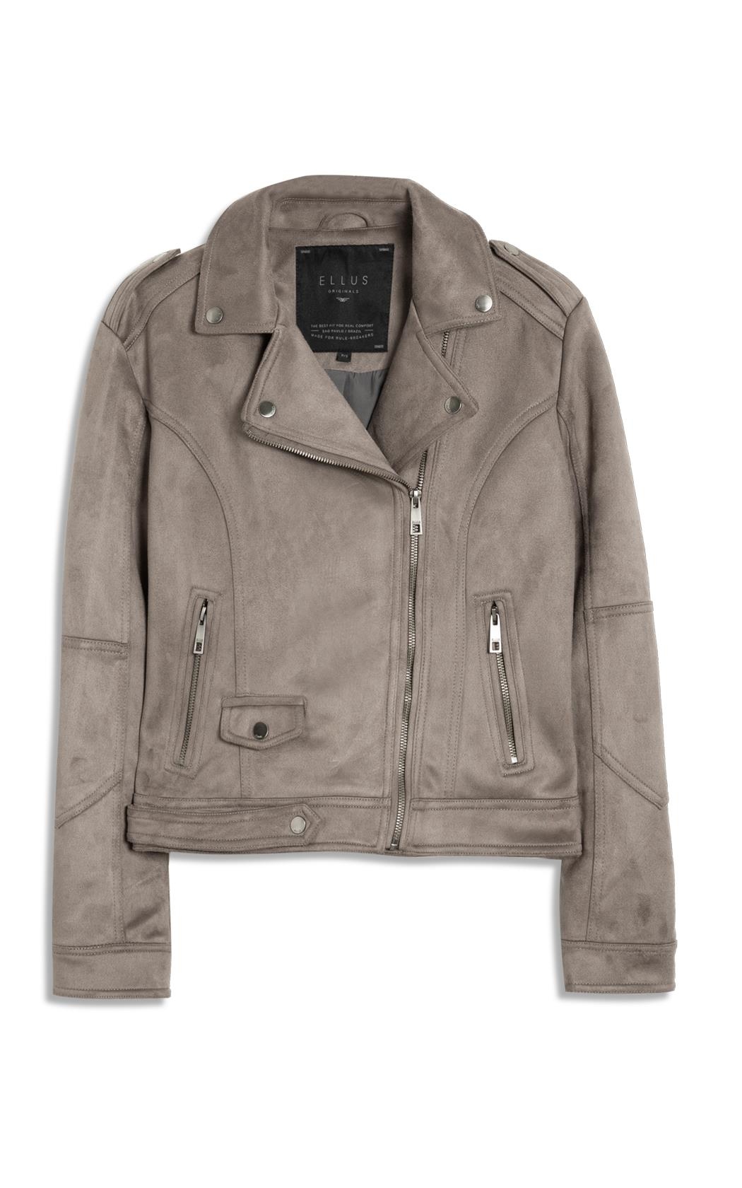 Jaqueta Biker Washed Suede Mouse