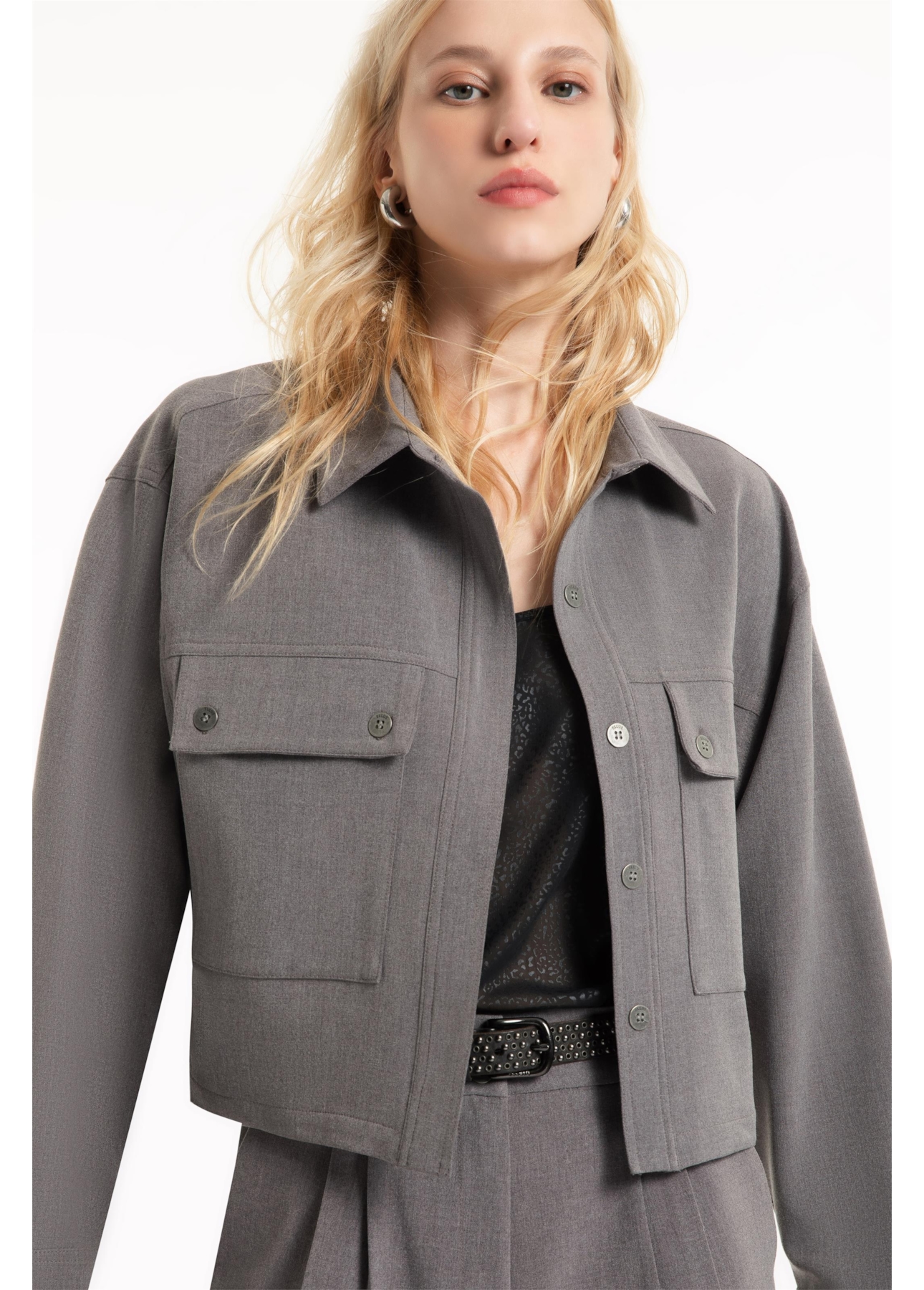 Jaqueta Tailoring Folli Cinza