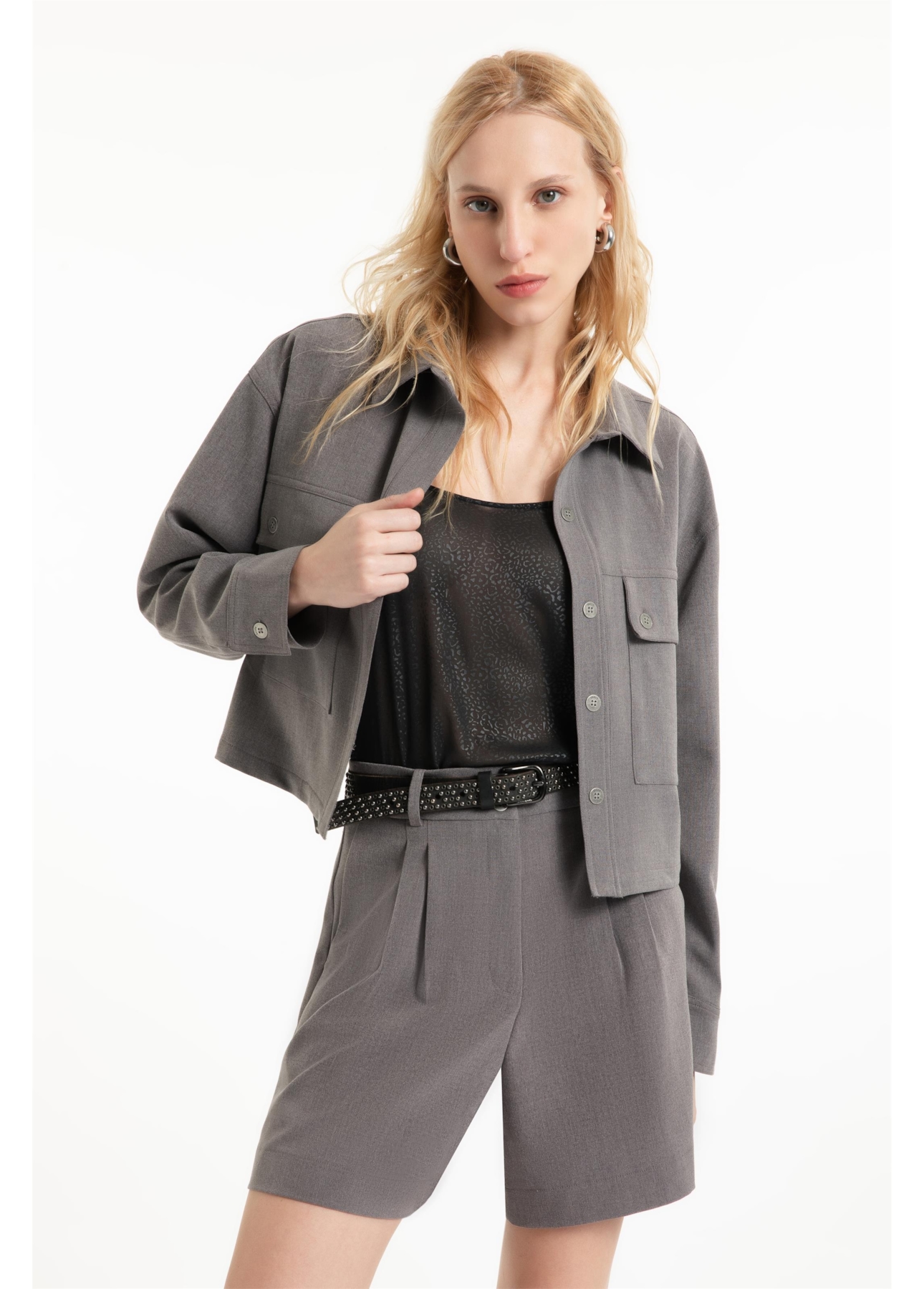 Jaqueta Tailoring Folli Cinza