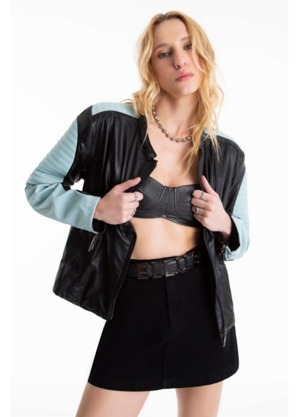 Jaqueta Urban Jacket Moto Preto C/ Azul