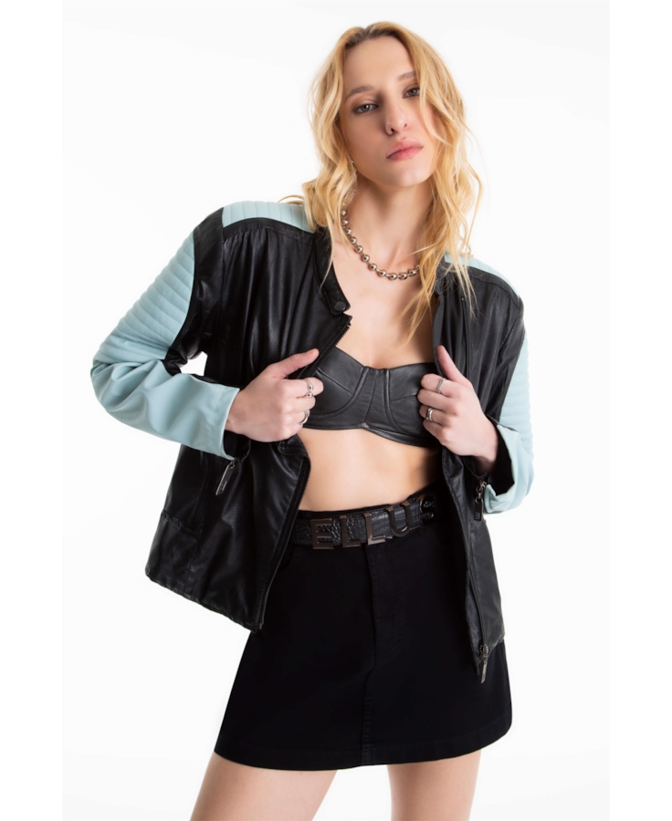 Jaqueta Urban Jacket Moto Preto C/ Azul