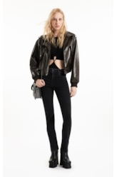 Jaqueta Vegan leather Aged Bomber Dark Brown
