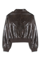 Jaqueta Vegan leather Aged Bomber Dark Brown