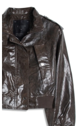 Jaqueta Vegan leather Aged Bomber Dark Brown