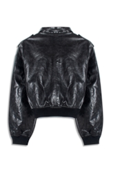 Jaqueta Vegan leather Aged Bomber Preto