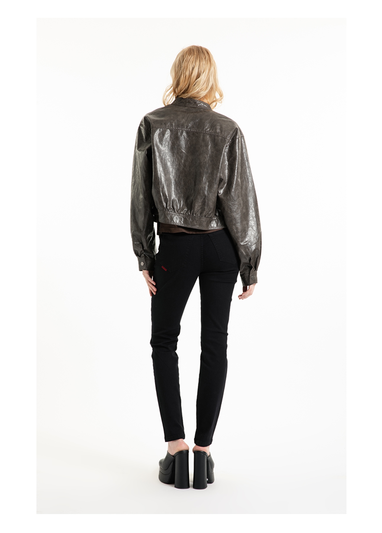 Jaqueta Vegan Leather  Biker Castor