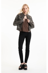 Jaqueta Vegan Leather  Biker Castor