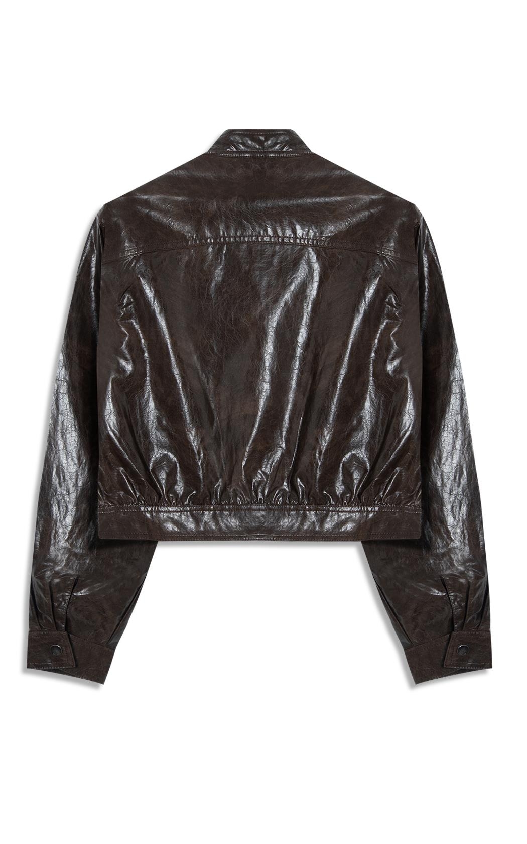 Jaqueta Vegan Leather Biker Dark Brown