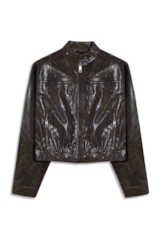 Jaqueta Vegan Leather  Biker Dark Brown