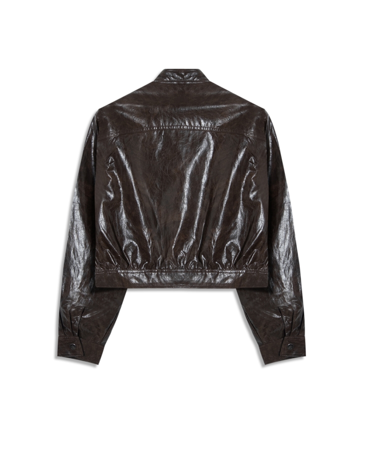 Jaqueta Vegan Leather  Biker Dark Brown